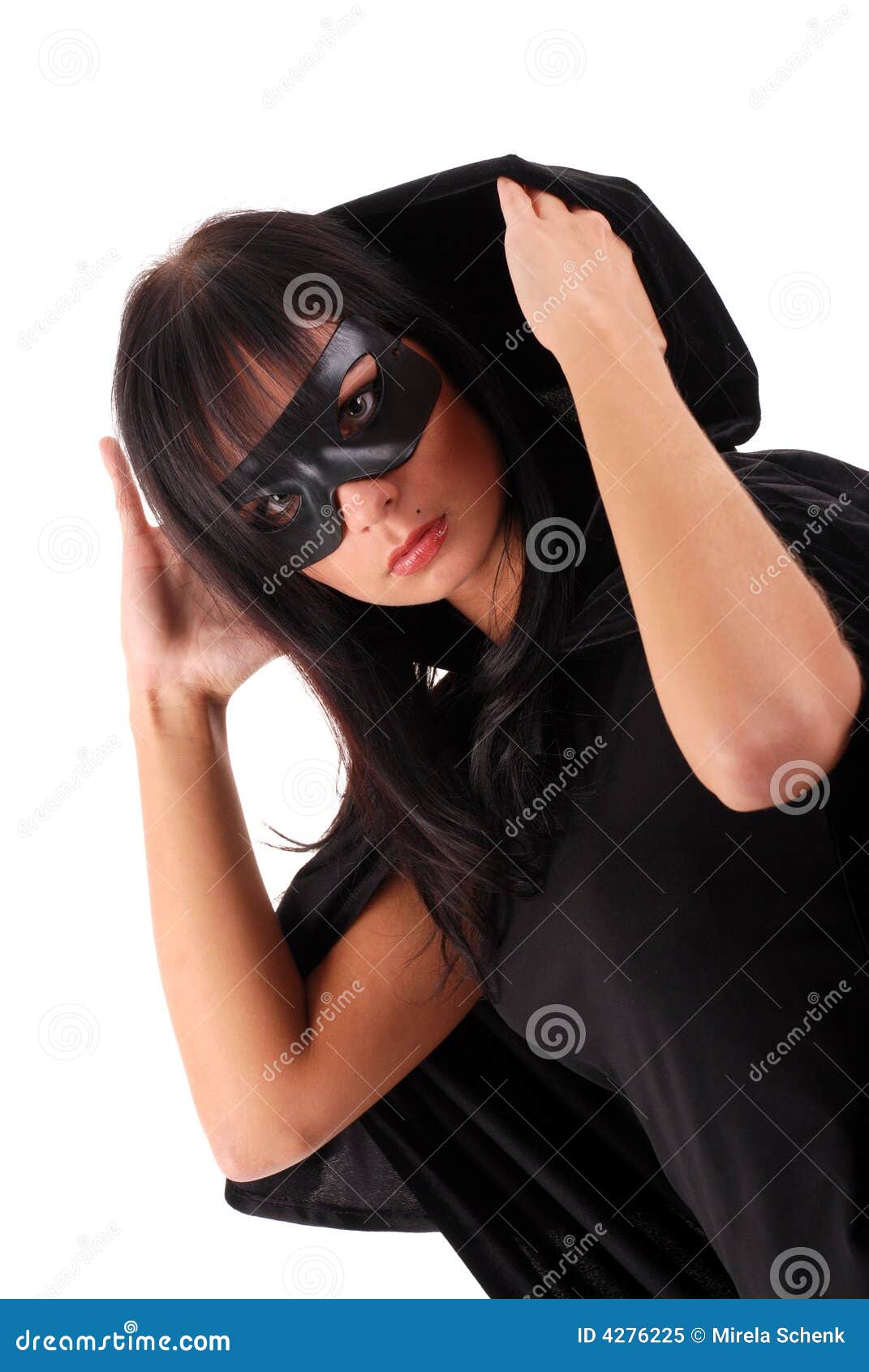 Zorro girl stock image. Image of women, costume, mask 4276225