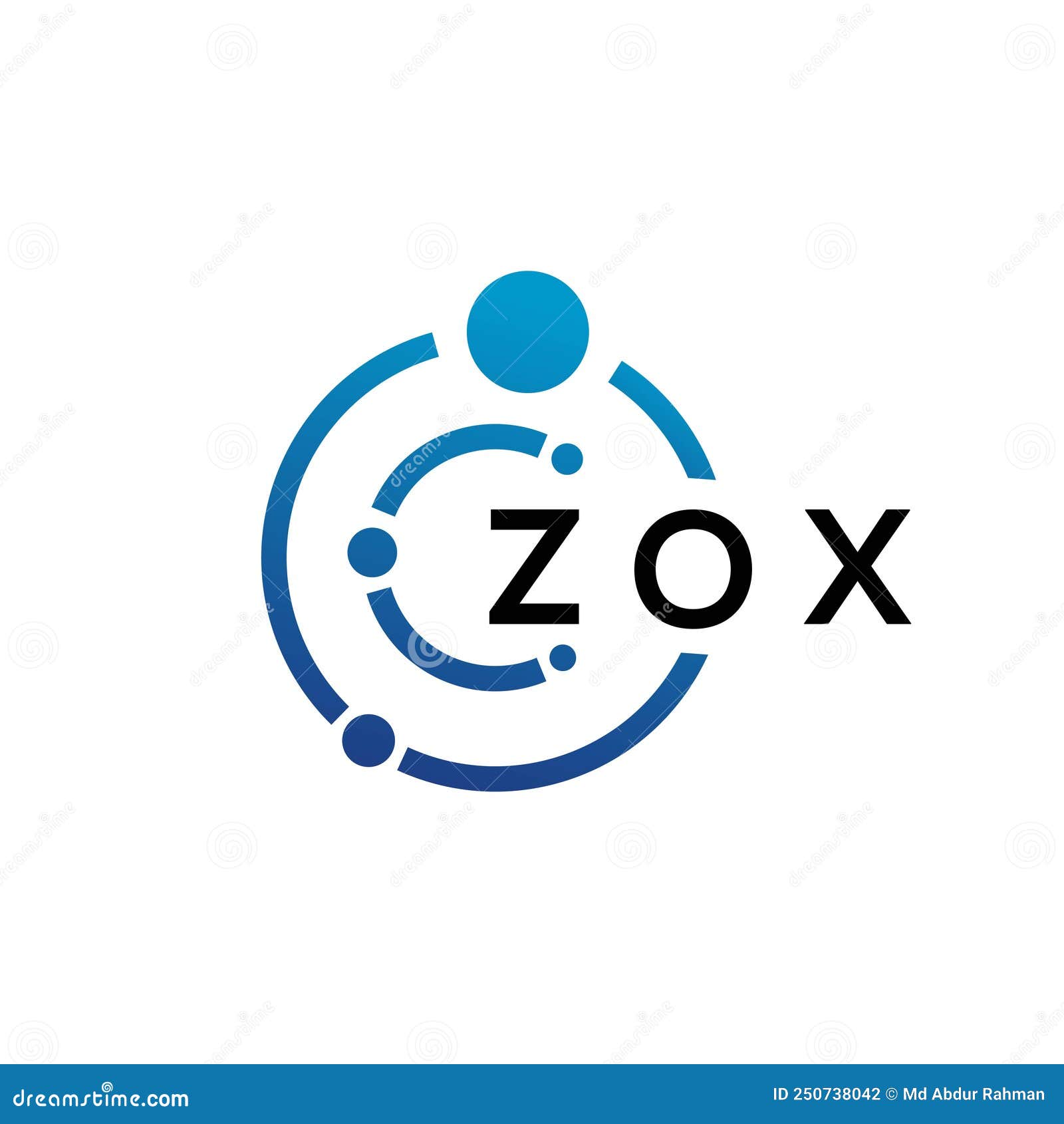 ZOX Letter Technology Logo Design on White Background. ZOX Creative
