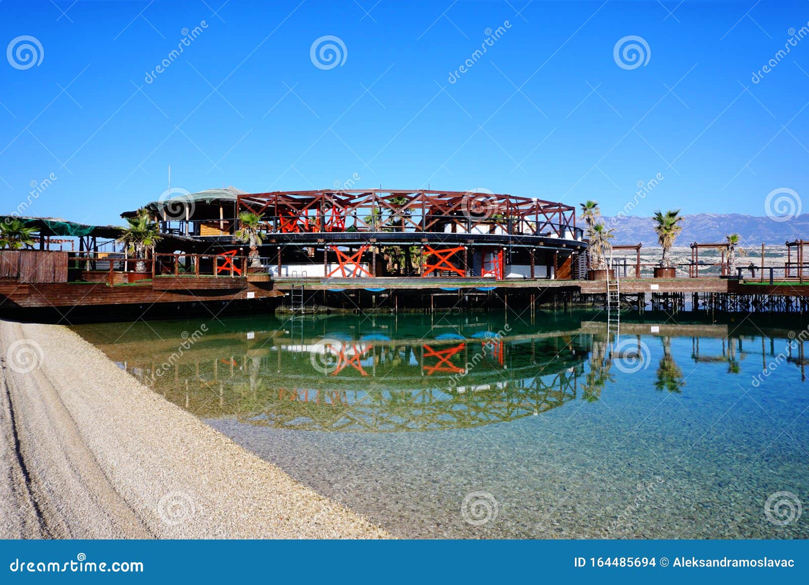 Zrce Beach And Empty Noa Club On The Beach Without Tourist And Dancers Editorial Stock Image Image Of Blue Editorial 164485694