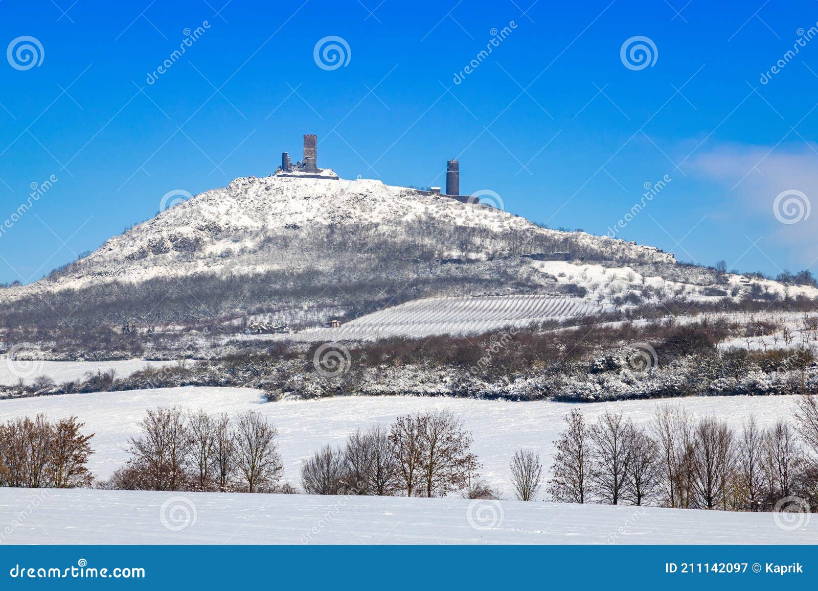 ruins of gothic castle hazmburk, north bohemian region, czech republic