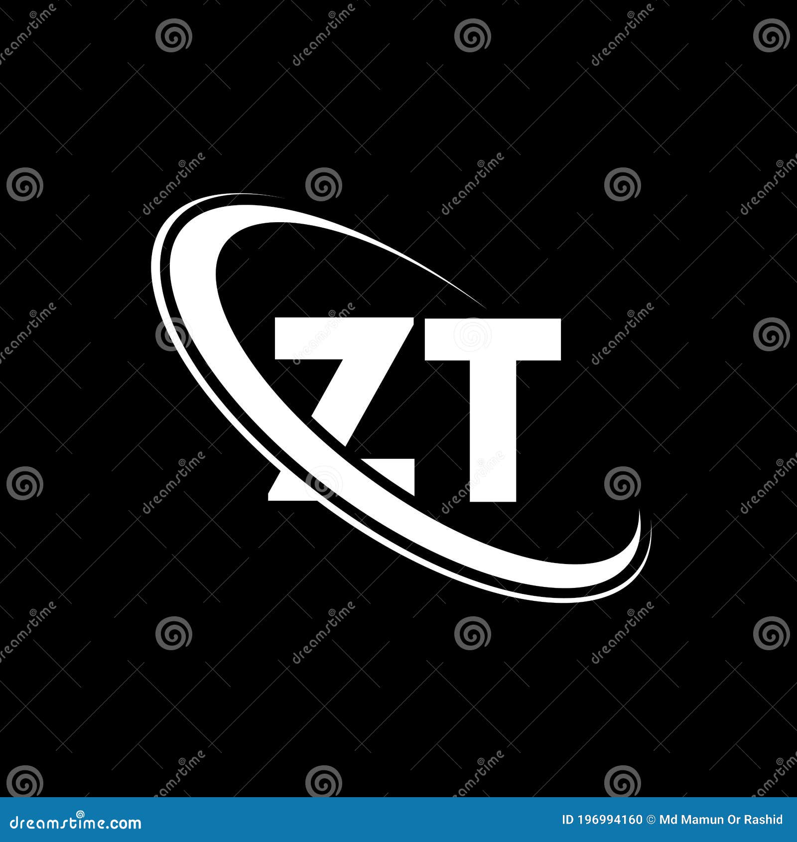 ZT Logo. Z T Design. White ZT Letter. ZT/Z T Letter Logo Design Stock