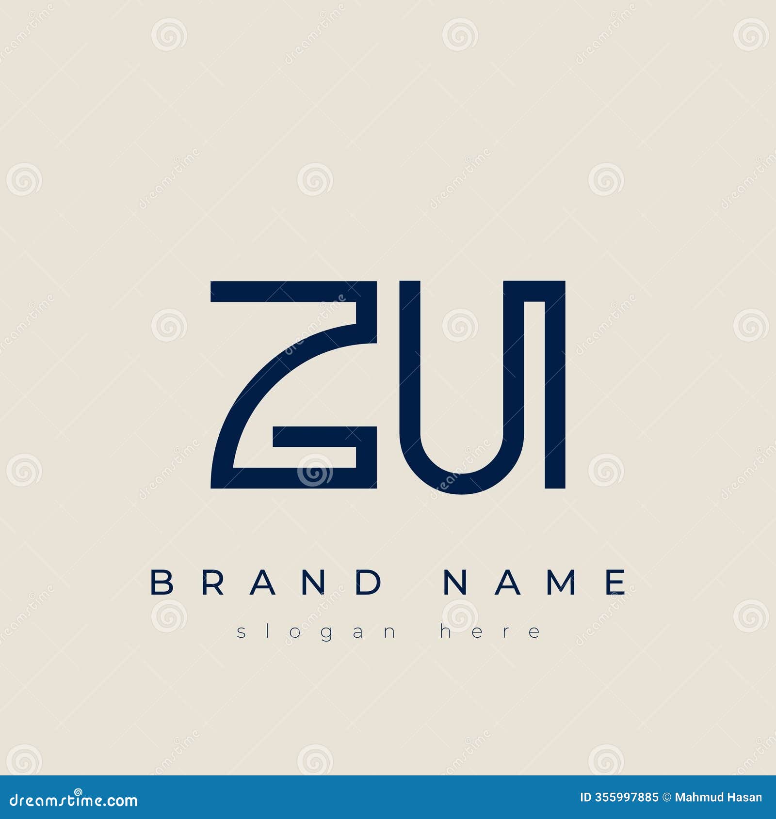 zu alphabet letter icon logo