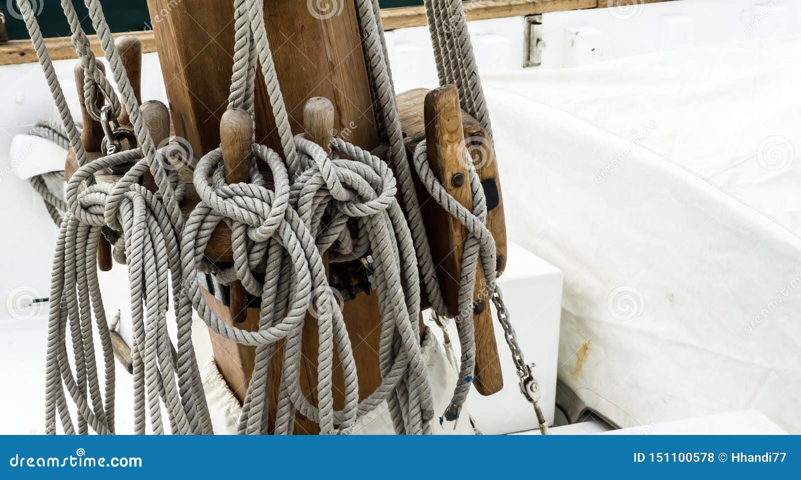 tow with knots on a ships mast