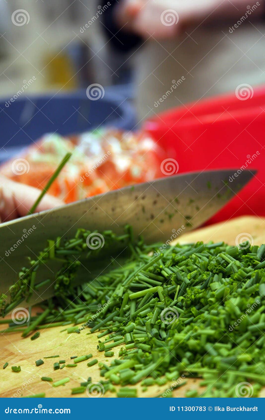Zu Schnittlauch Schneiden Stockbild. Bild Von Kche, Kochen - 11300783