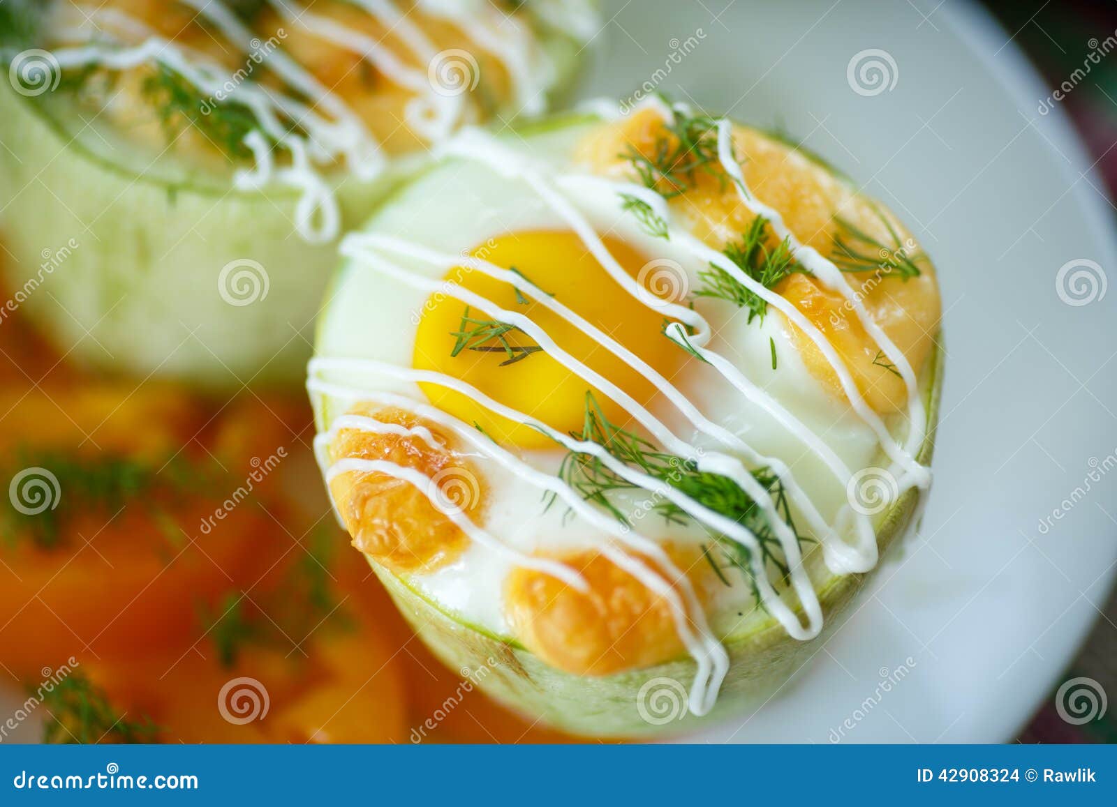 Zucchini Baked with Egg and Cheese Stock Photo Image of cooked, bake