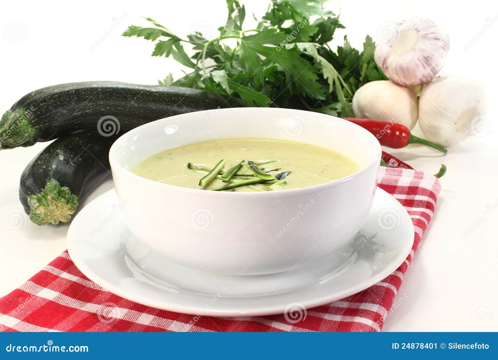 Zucchini creme soup stock image. Image of vegetables 24878401