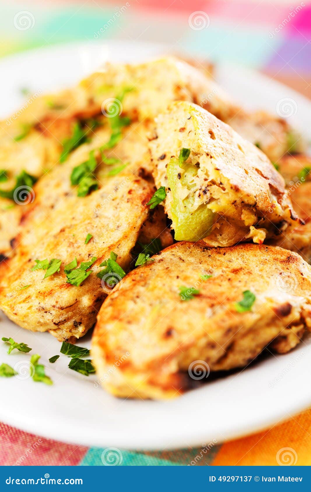 Zucchini croquettes stock image. Image of indoors, drink 49297137