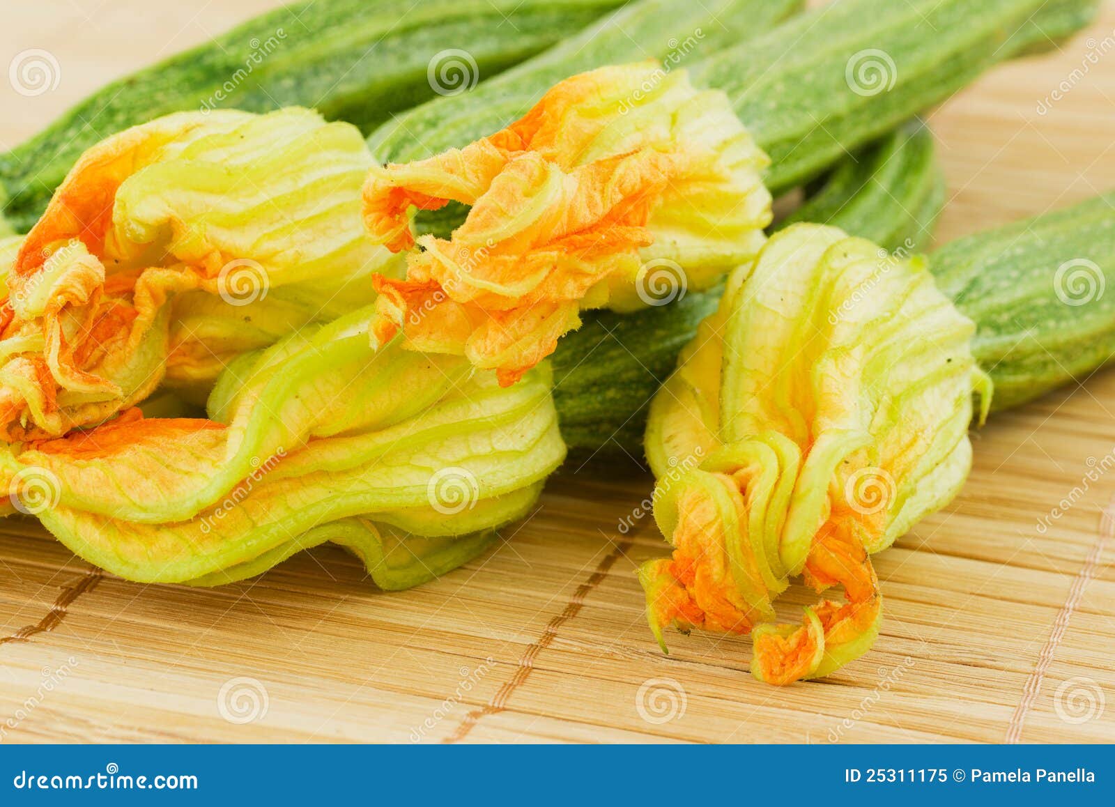 Zucchini flowers stock image. Image of organic, dish 25311175