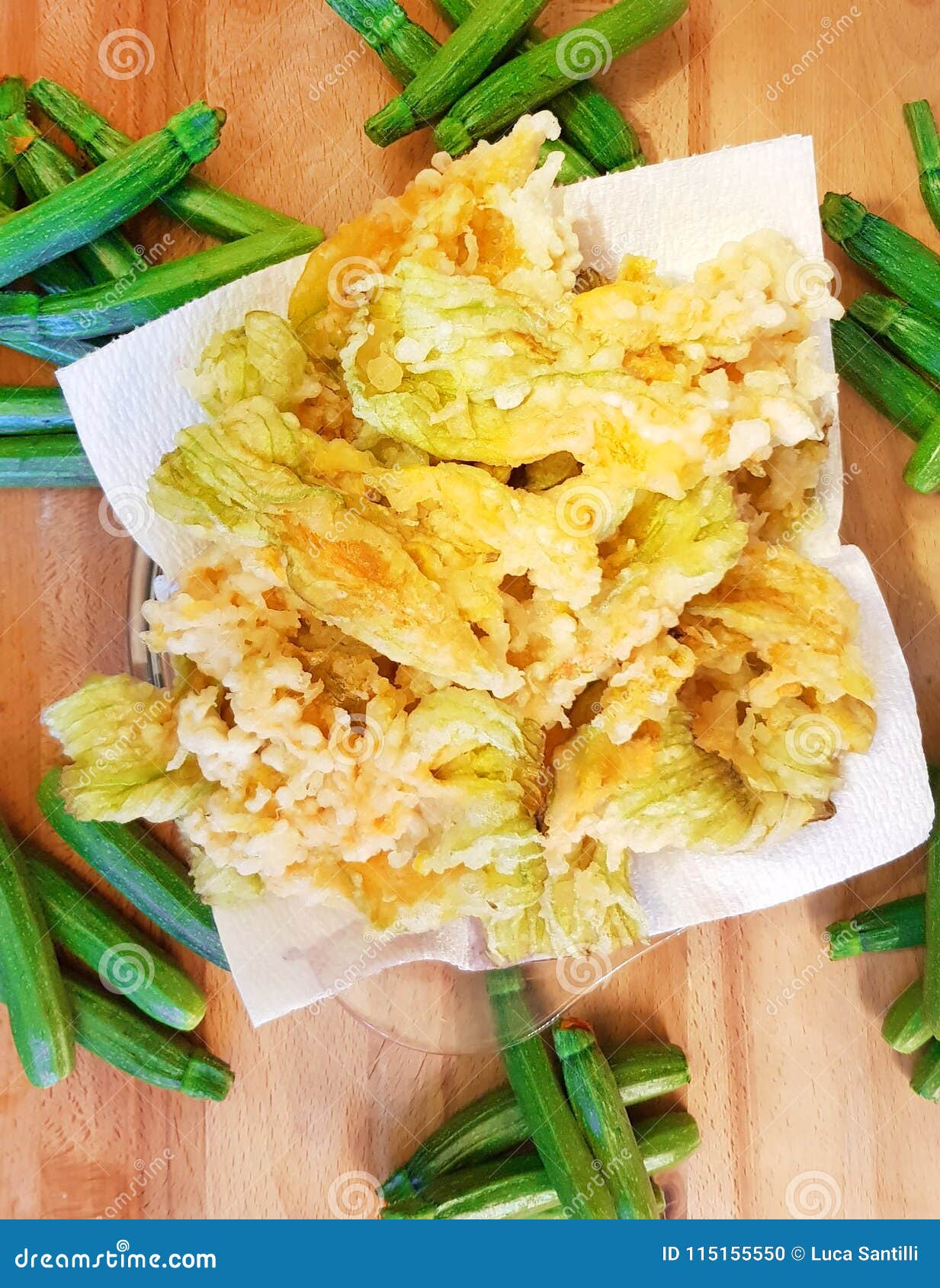 Zucchini Flowers Battered and Fried Stock Photo Image of fresh