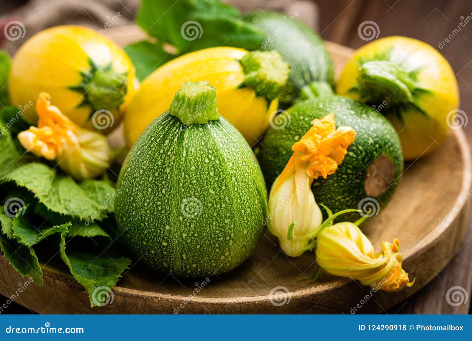 Zucchini with Leaves and Flowers Stock Photo Image of healthy, rustic
