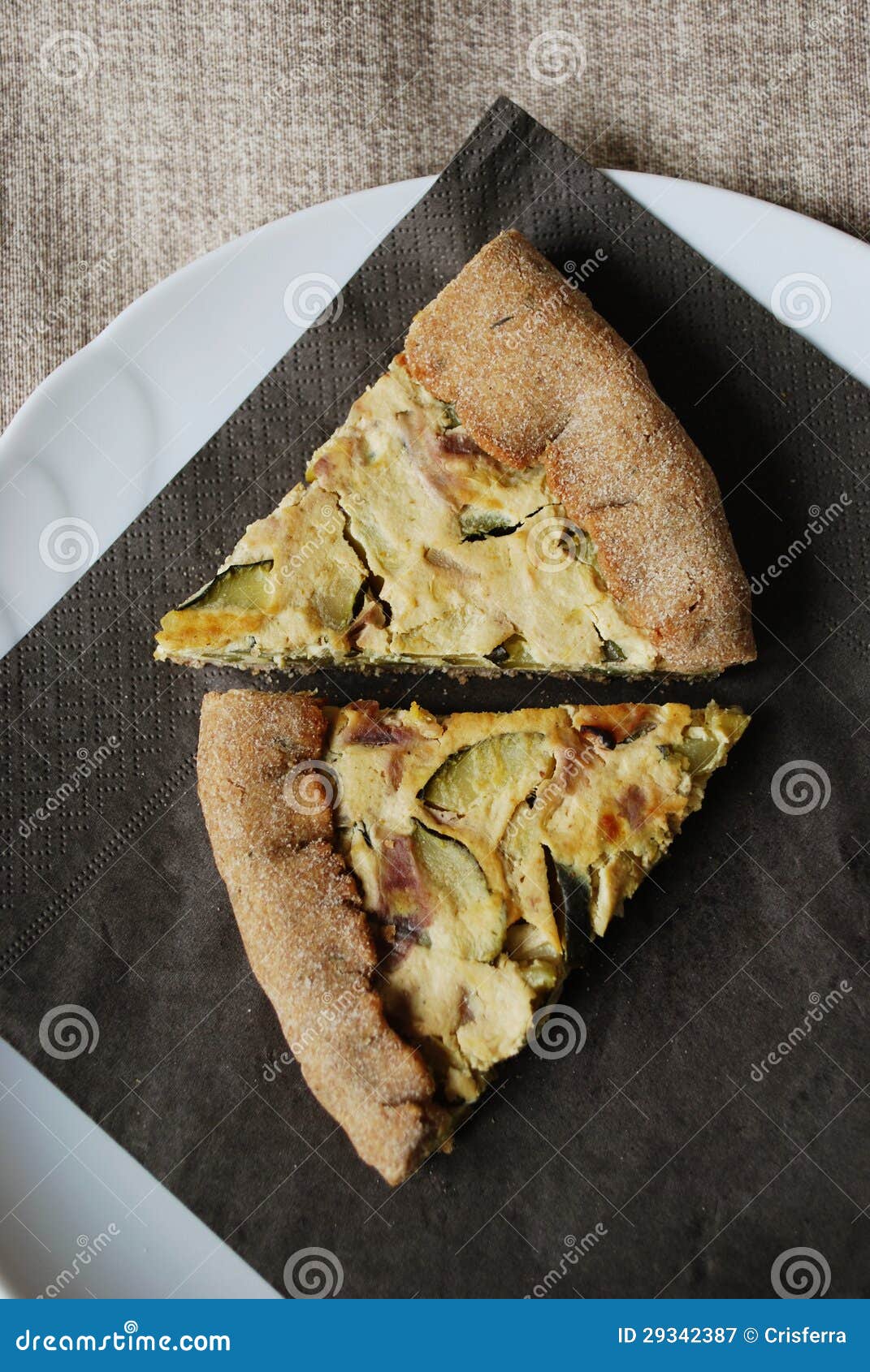 Zucchini and onion tart stock image. Image of herb, pastry 29342387