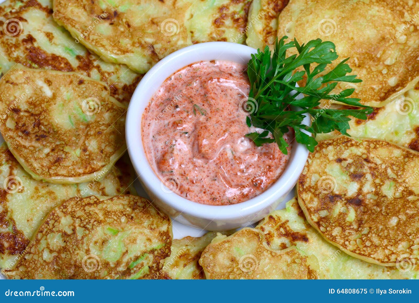 Zucchini pancakes stock image. Image of cuisine, homemade 64808675