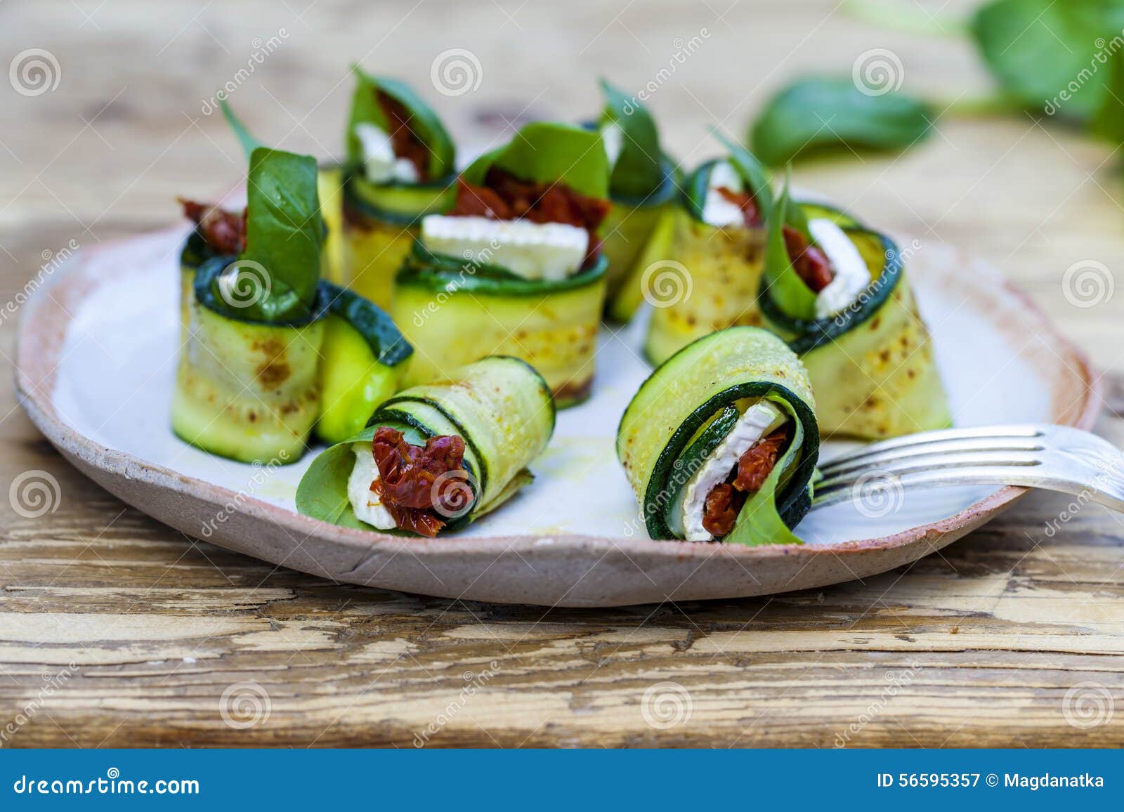 Zucchini rolls stock image. Image of healthy, appetizer 56595357