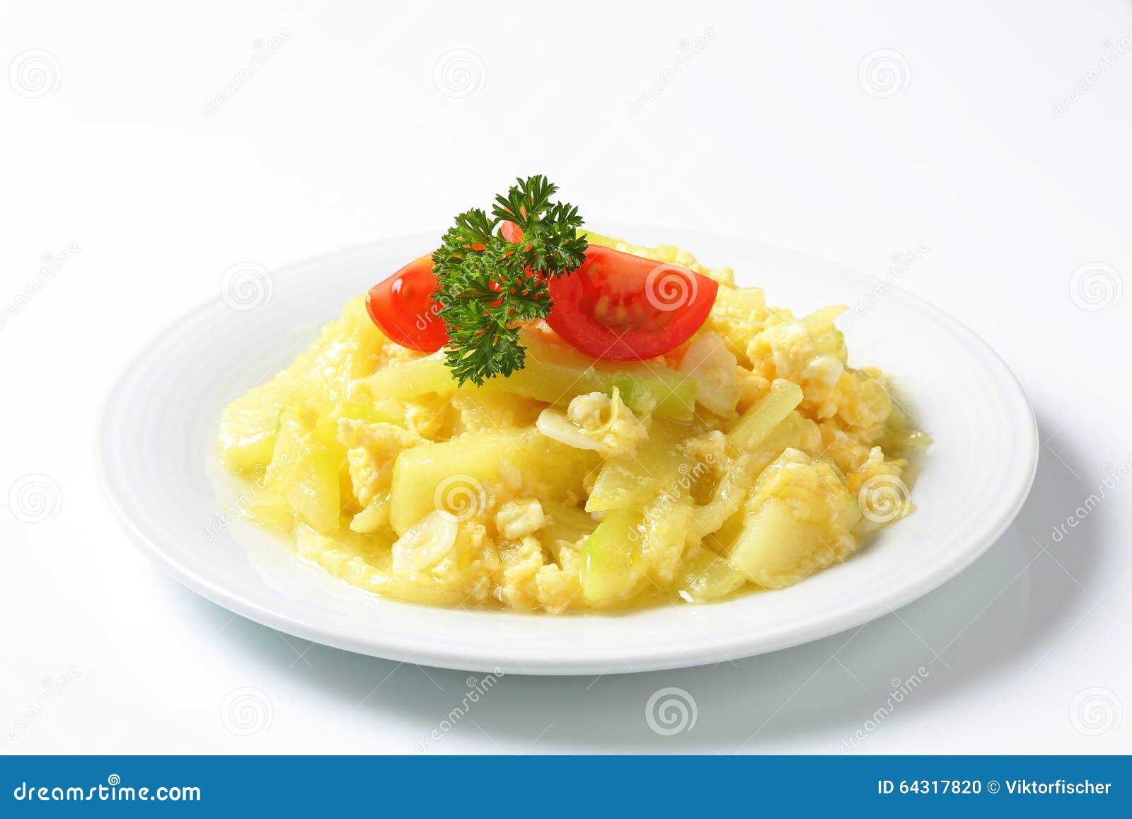 Zucchini Scrambled Eggs stock photo. Image of gourd, cooked 64317820