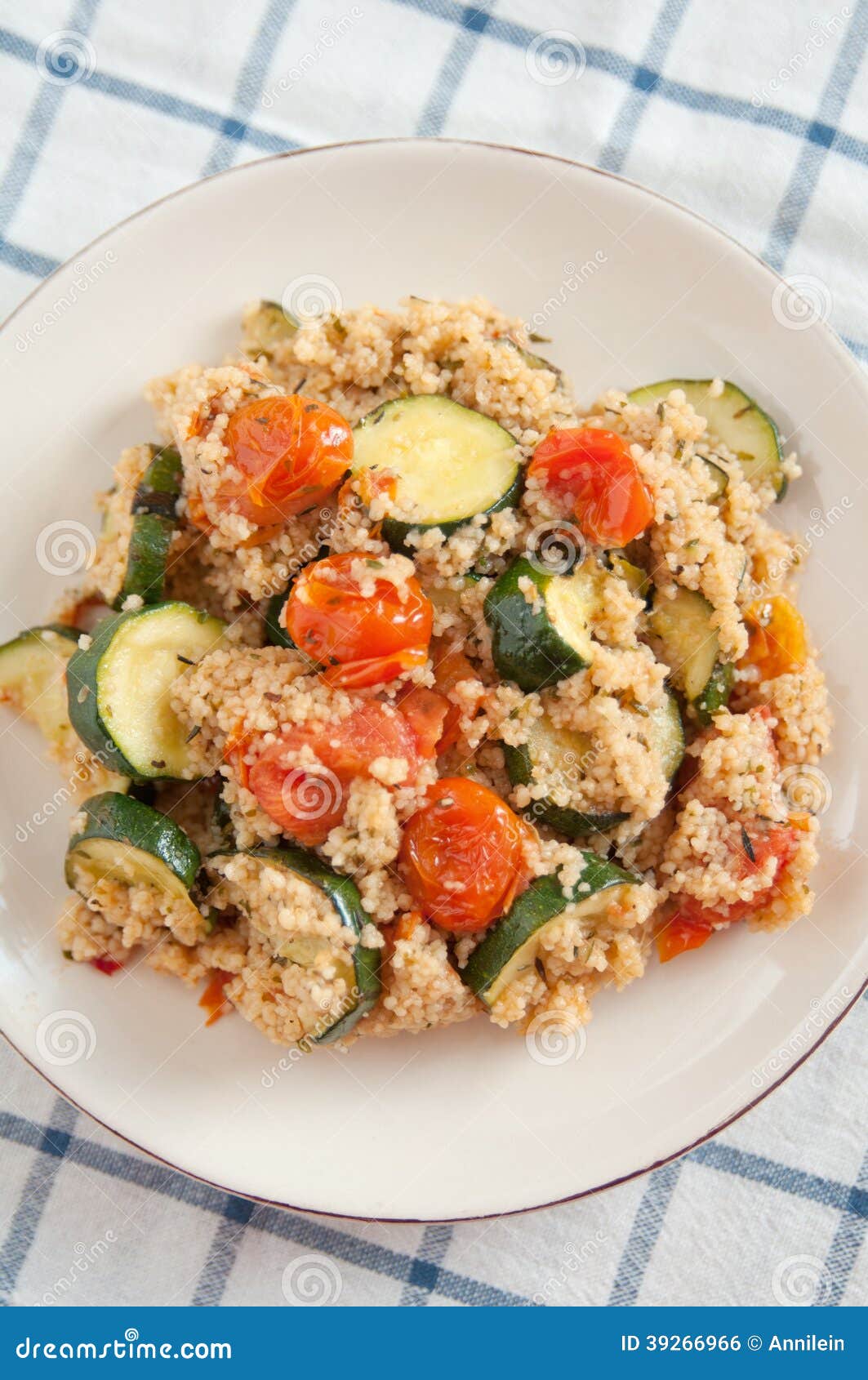 Zucchini Tomato Couscous stock photo. Image of african 39266966
