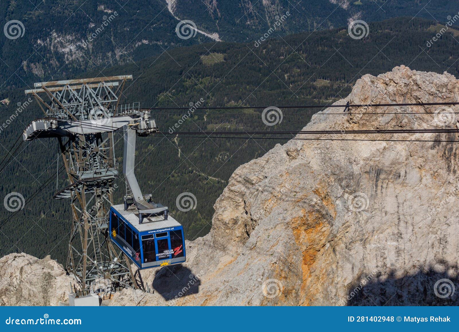 ZUGSPITZE, AUSTRIA SEPTEMBER 4, 2019 Tyrolean Zugspitze Cable Car