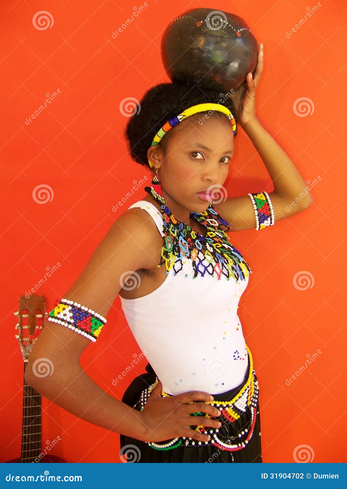 Zulu Teen Model With Calabash Stock Phot
