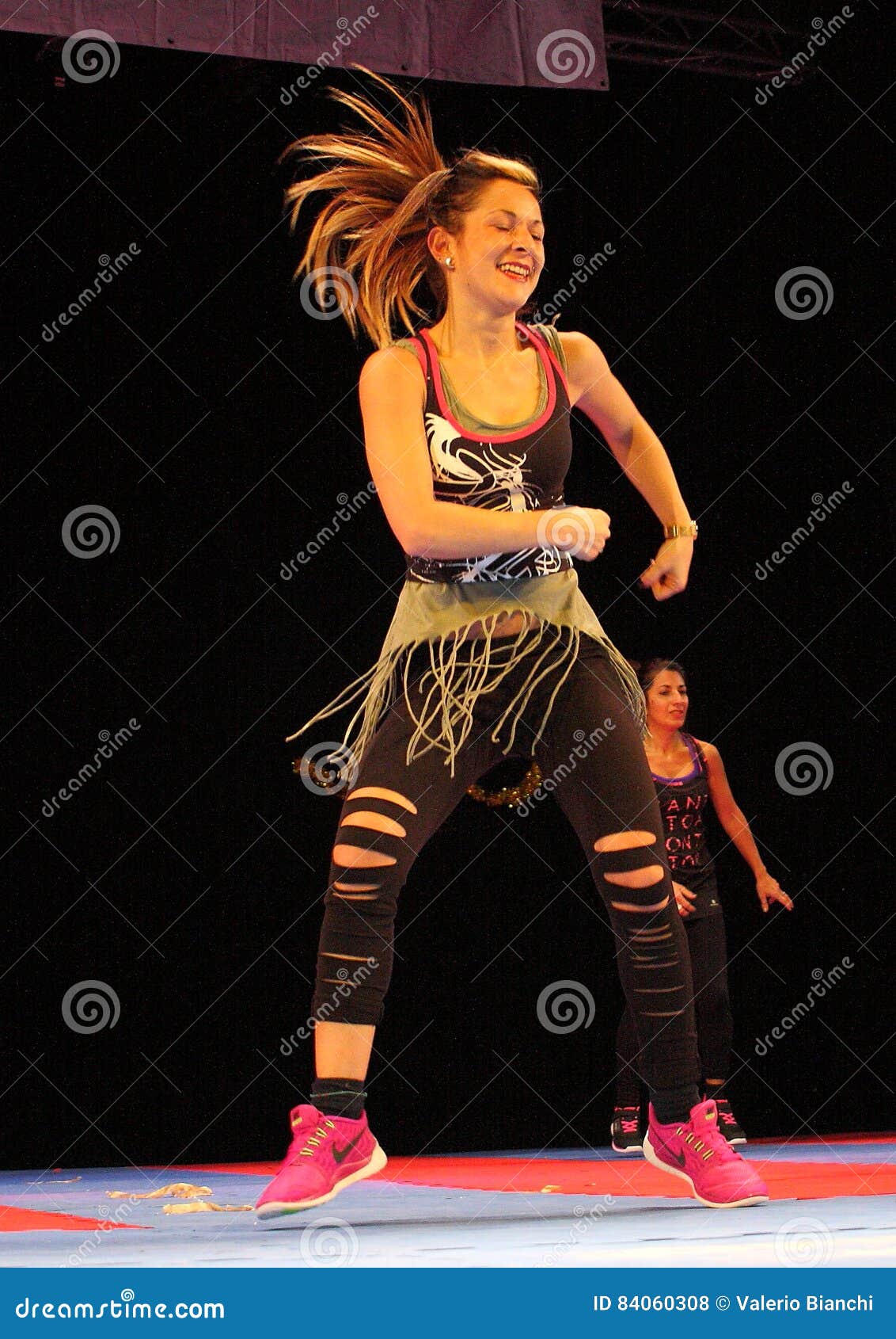 Zumba dancer editorial stock photo. Image of group, modern 84060308