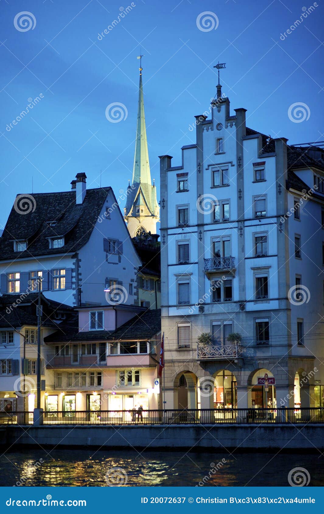 Zurich Sightseeing Old Town at Night Editorial Photography - Image of