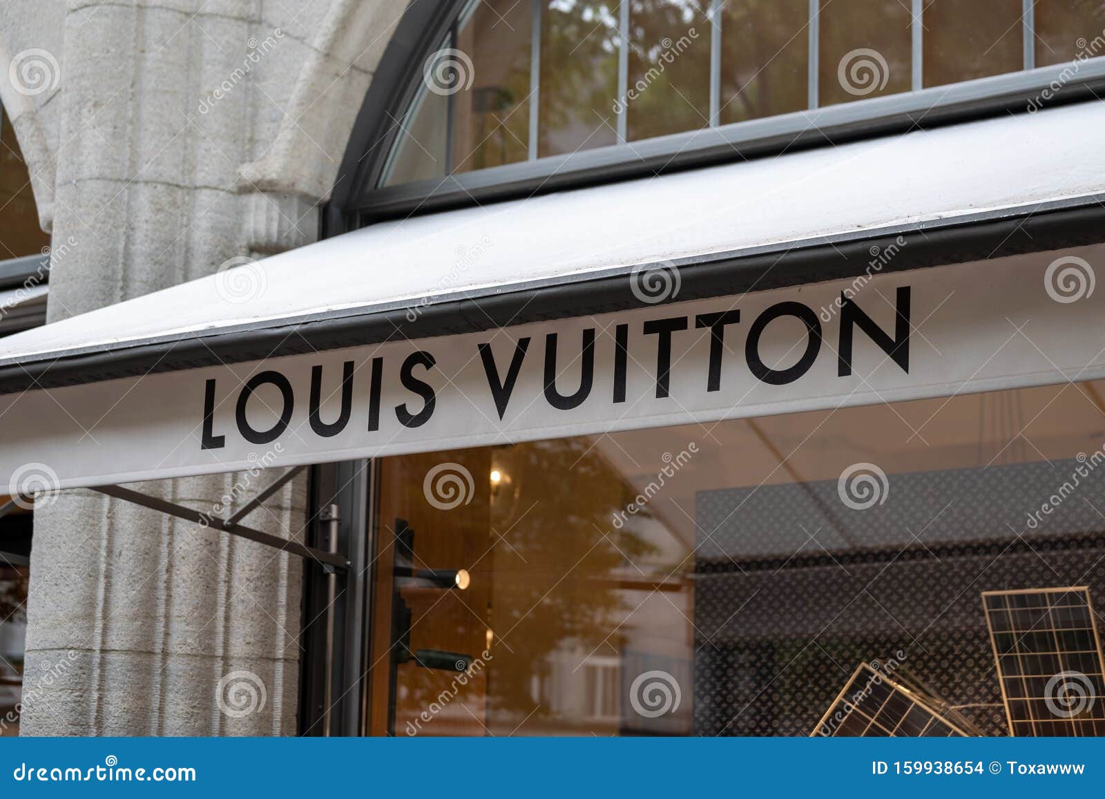 Louis Vuitton Logo at the Brand Store Facade Editorial Stock Image