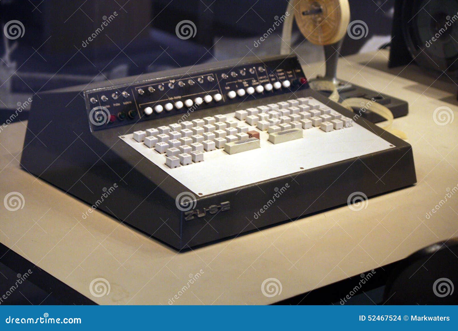 Zuse computer. CIRCA MAY 2014 - BERLIN: the keyboard of an early computer on exhibit at the Deutsches Technikmuseum, Berlin-Kreuzberg.