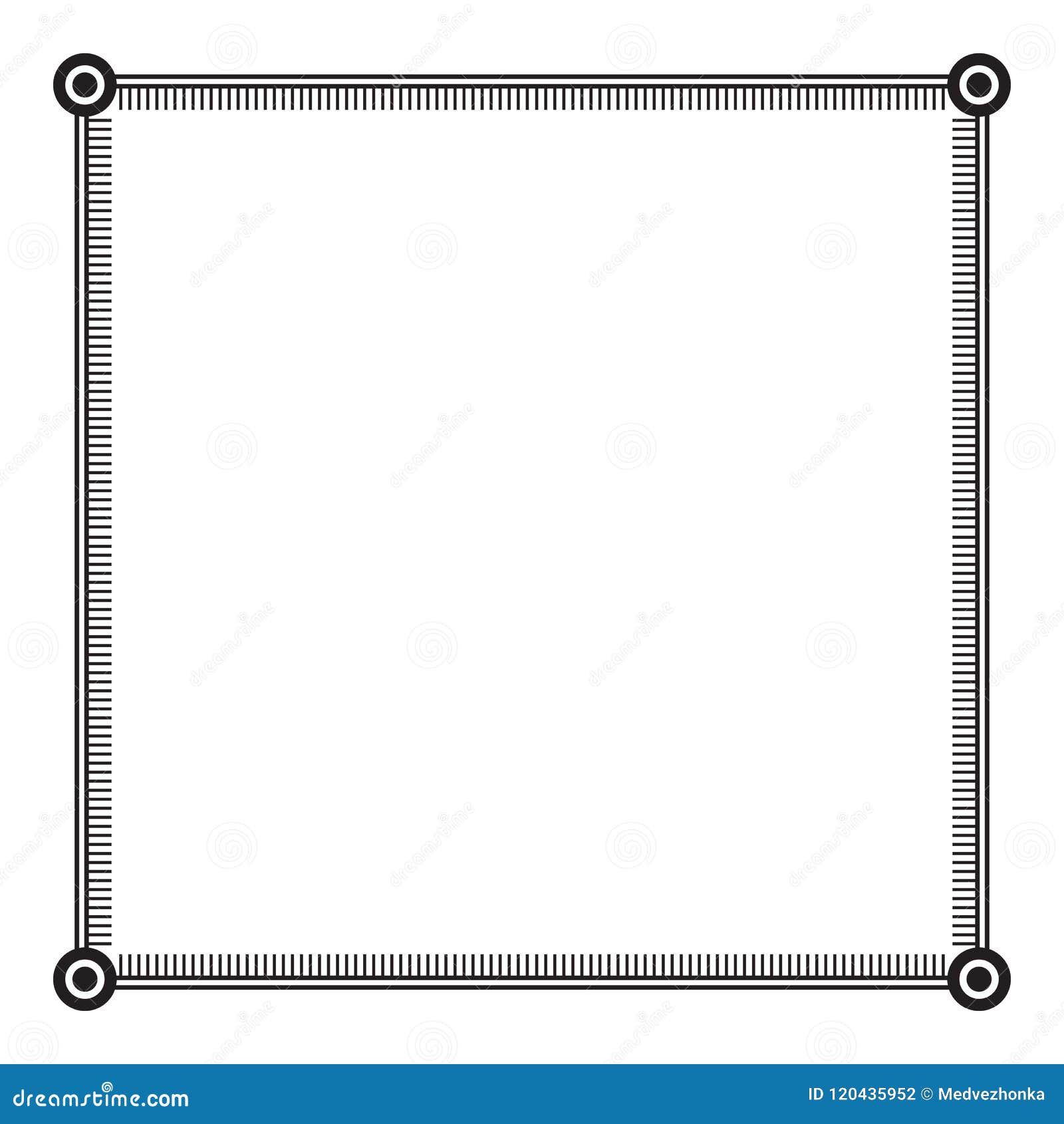 Zwart-wit Vierkant Kader Met Eenvoudig Ornament Vector Illustratie - Illustration versiering, reliëf: 120435952