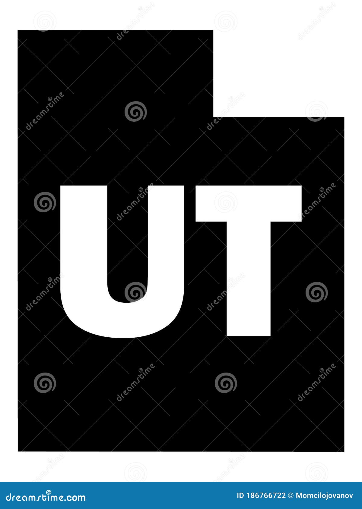 Zwarte Kaart Van Utah Met Afkorting Van De Postcode Vector Illustratie