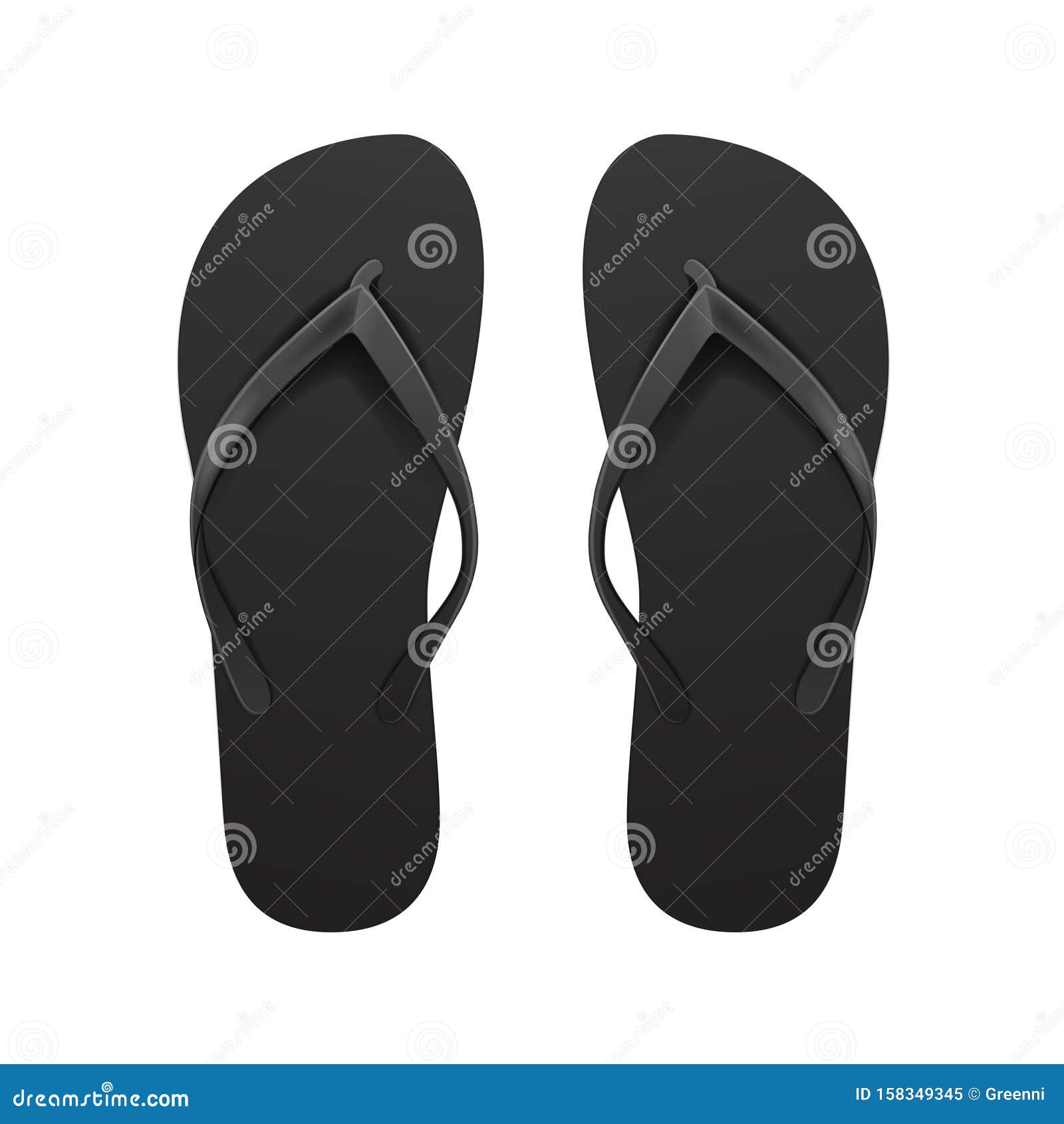 Zwarte Lege Flip Flop Set Vectorontwerpsjabloon Voor Zomerknol Voor ...