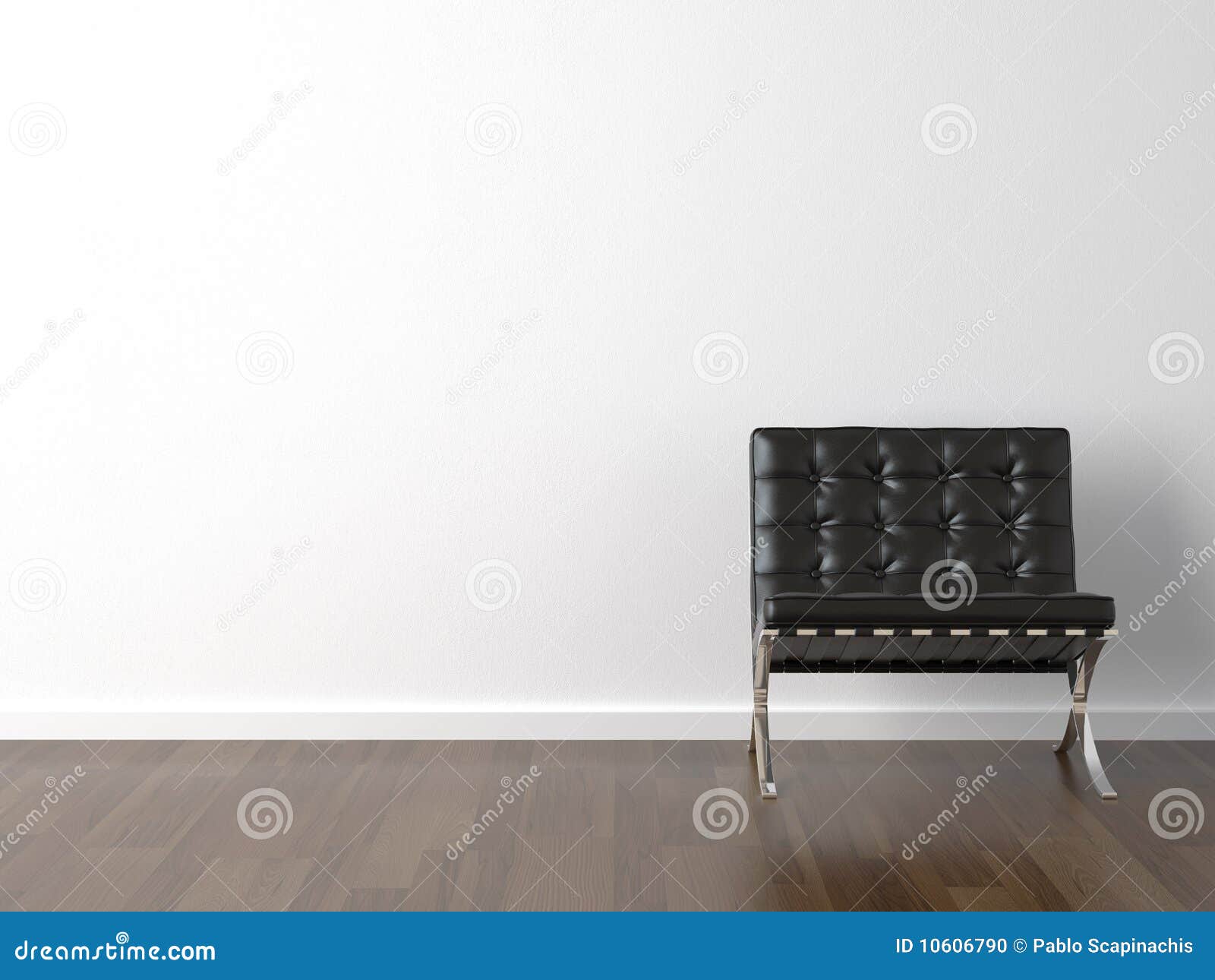 Zwarte stoel op witte muur stock foto afbeelding: 10606790 Living muur ruimte oranje ontwerp