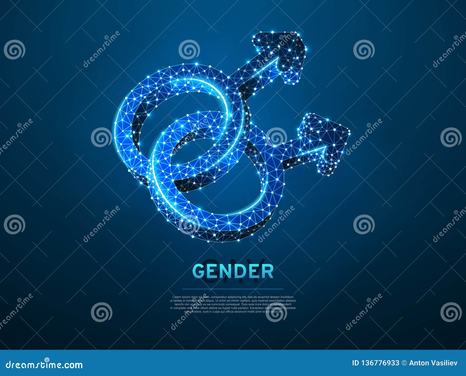 Zwei Geschlechtsspezifische Symbole Für Männliche Schwule Wireframe