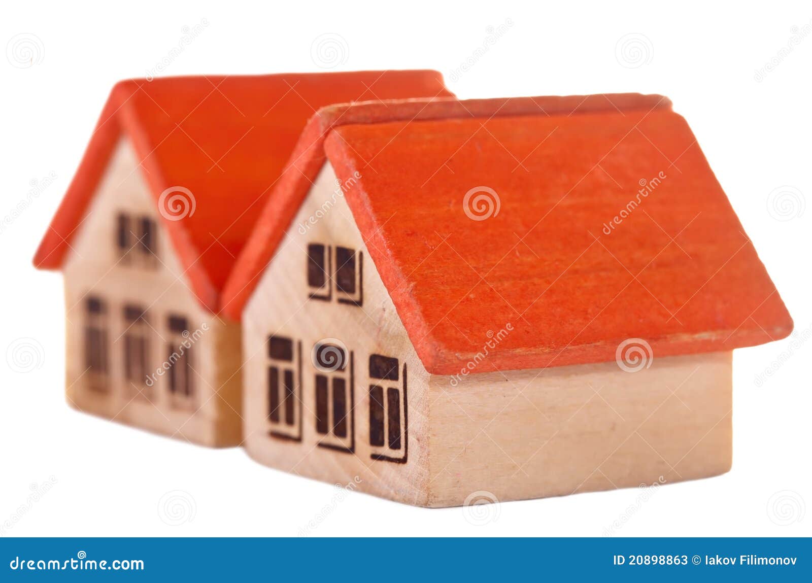 Zwei Holzerne Spielzeughauser Stockbild Bild Von Muster Haus 20898863