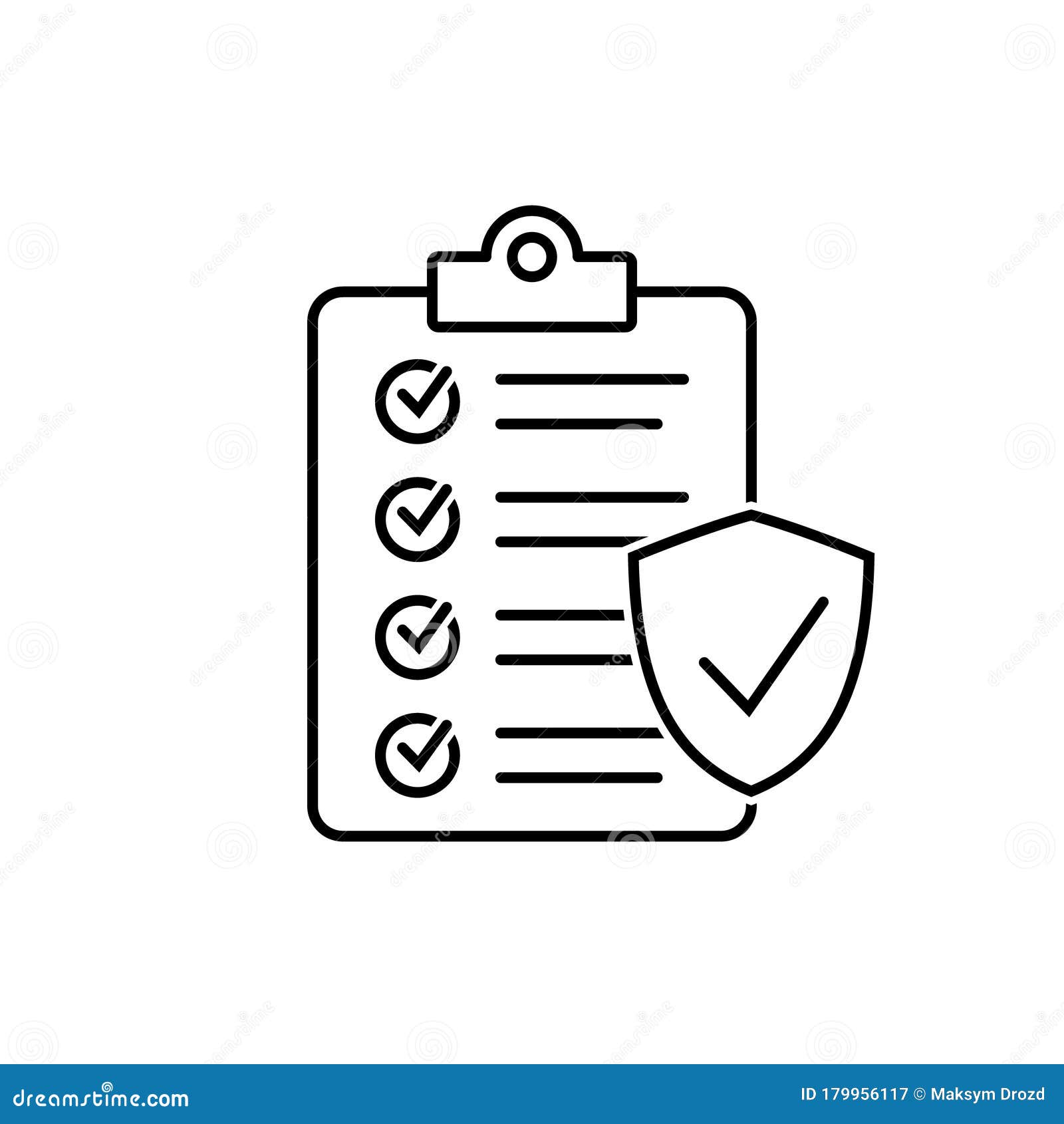 Zwischenablage Mit Checkliste Und Schild Symbol Symbol Versicherungspolice Symbol Fur Website Und App Design Vektor Abbildung Illustration Von Gesundheit Formular 179956117