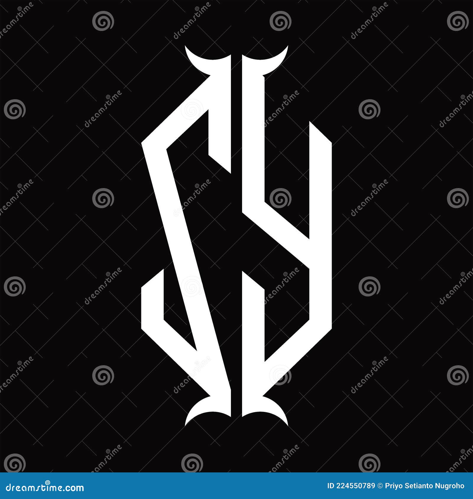 ZY Logo Monogram with Horn Shape Design Template Stock Vector ...