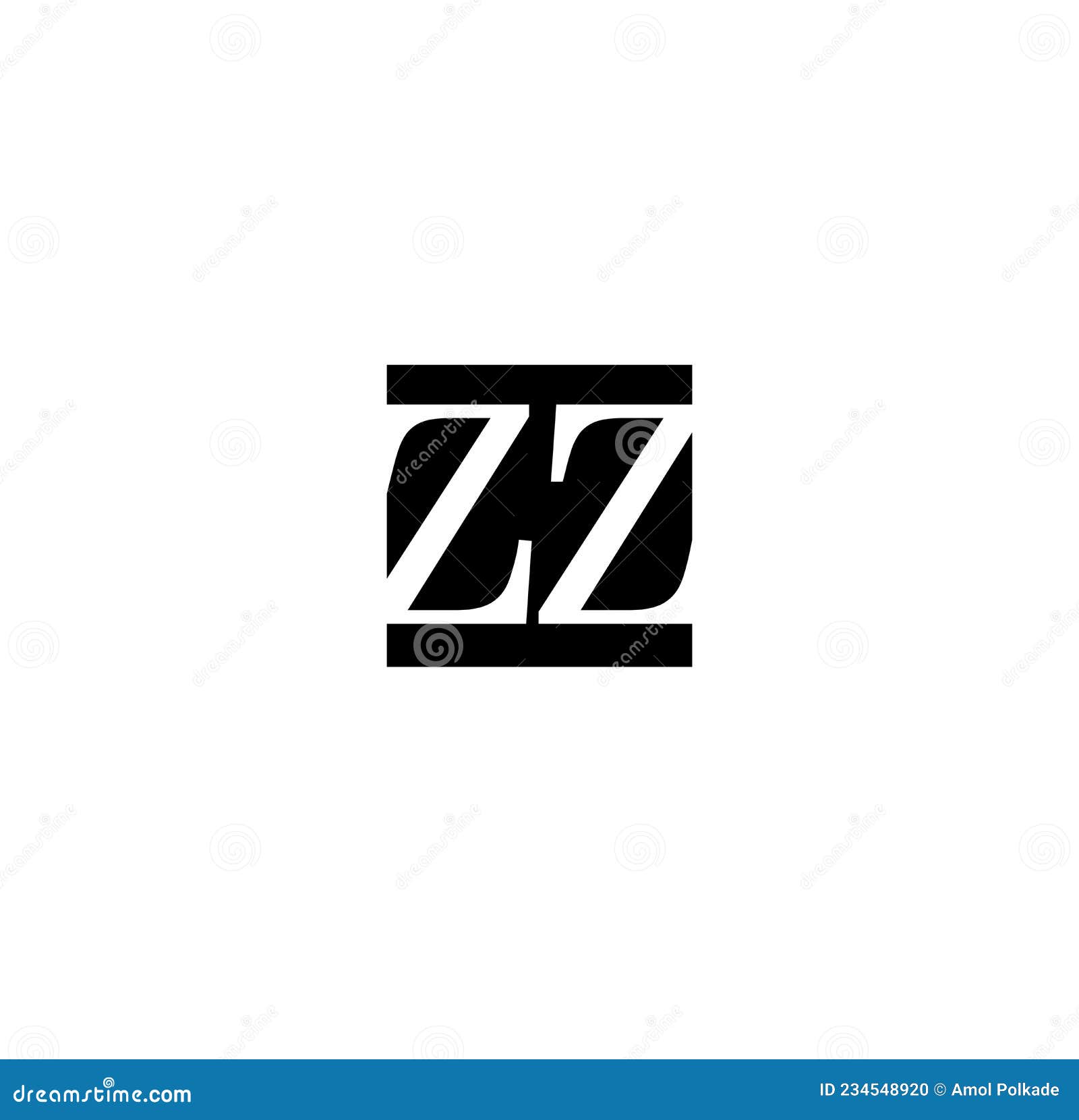 ZZ Company Monogram. Z Brand Logo Stock Vector Illustration of white