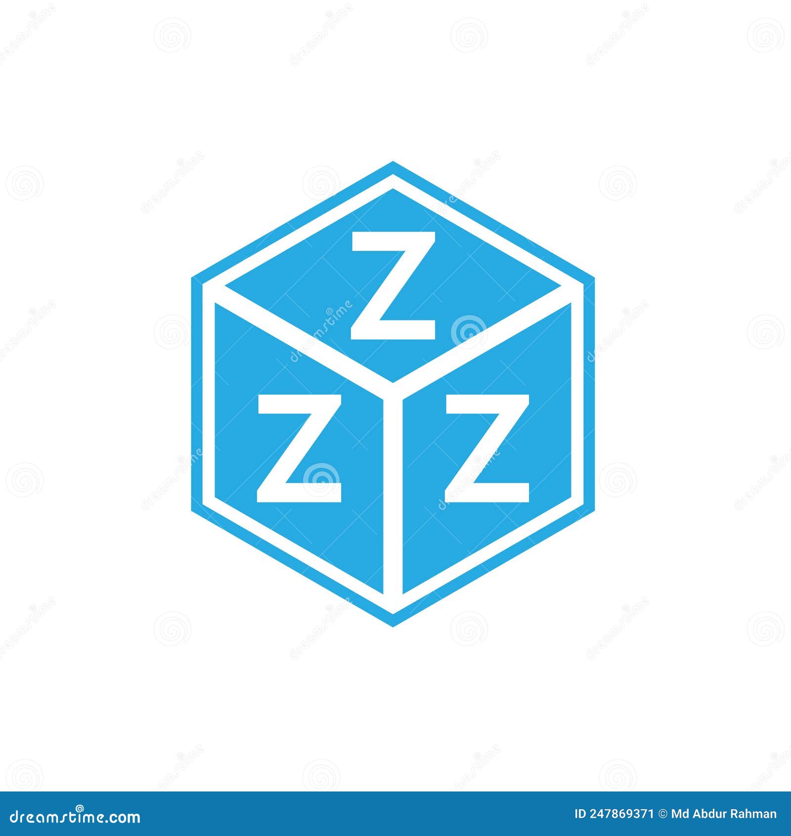 ZZZ Letter Logo Design on Black Background. ZZZ Creative Initials Letter Logo Concept Stock