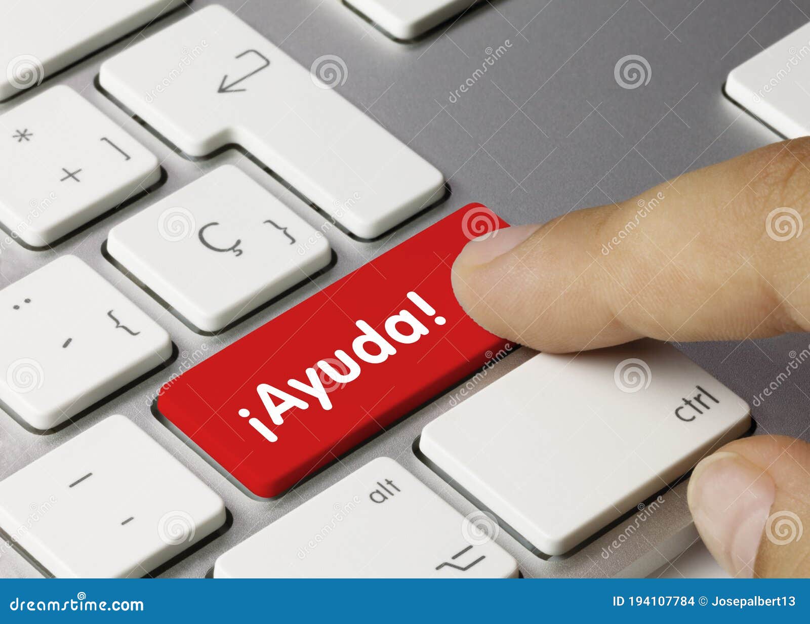 ÃÂ¡ayuda! - inscription on red keyboard key