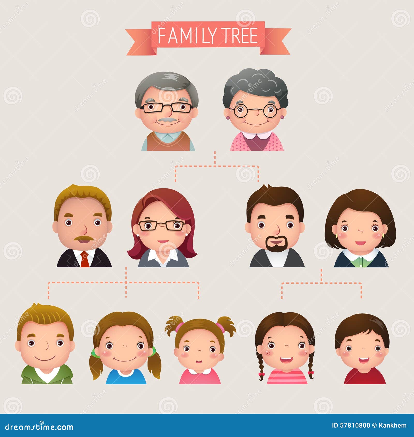 family o members reg De Vetor Árvore Ilustração do  Família Imagem: 57810800