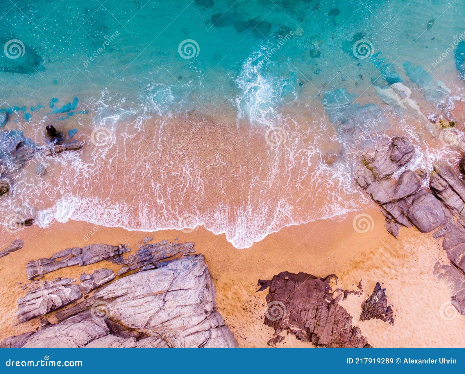 ÃÂerial view. rocks on the coast of lloret de mar in a beautiful summer day,sandy beach, costa brava, catalonia, spain.