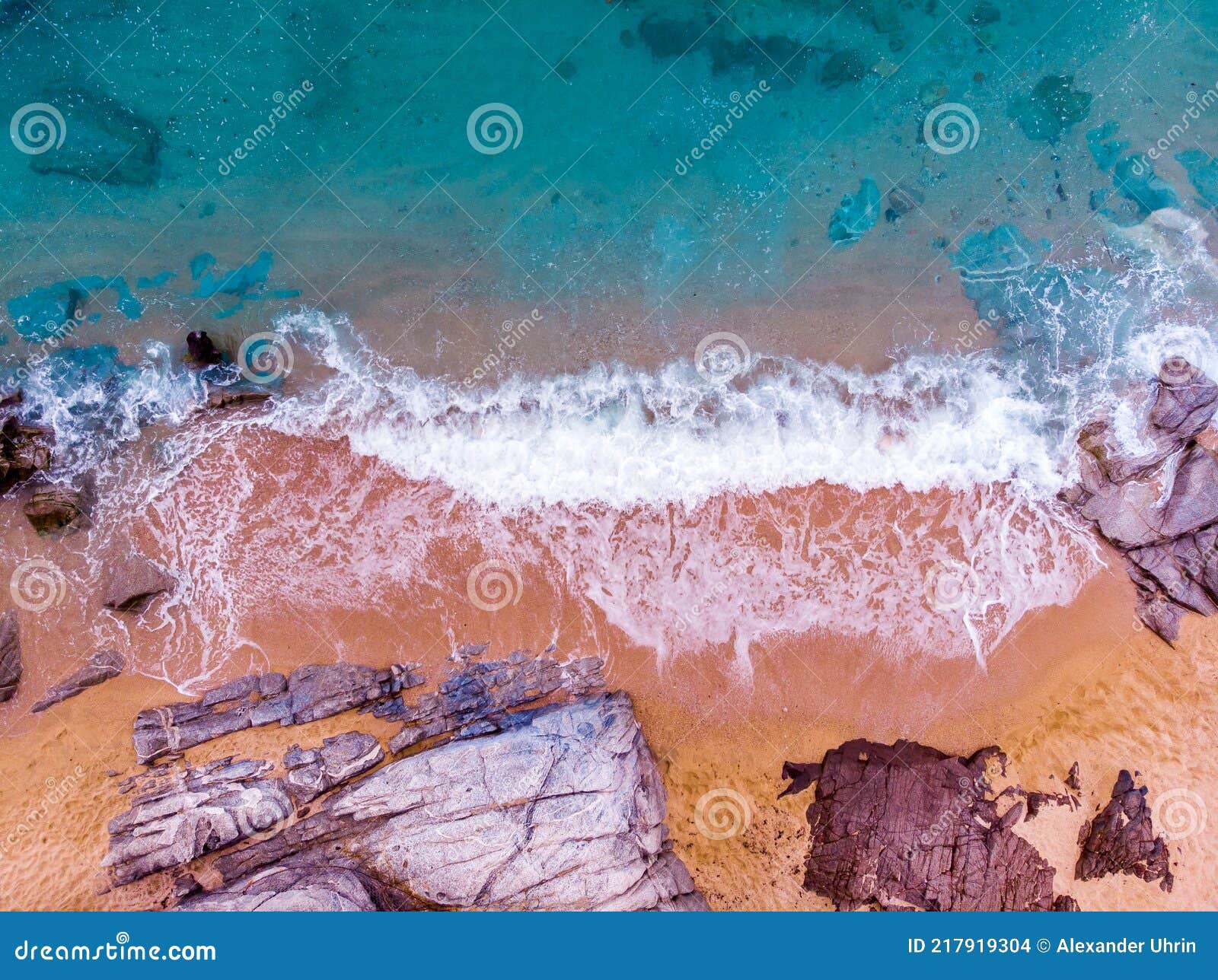 ÃÂerial view. rocks on the coast of lloret de mar in a beautiful summer day,sandy beach, costa brava, catalonia, spain.