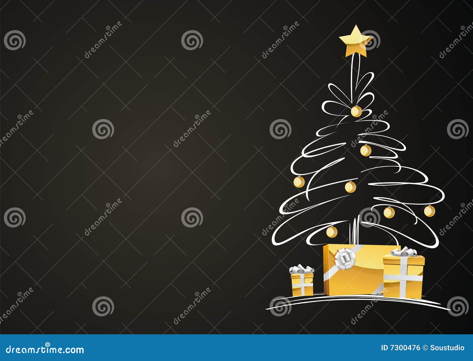 Árbol de navidad con los regalos. Una ilustración completamente escalable del vector del árbol de navidad. ¡Buenas fiestas!
