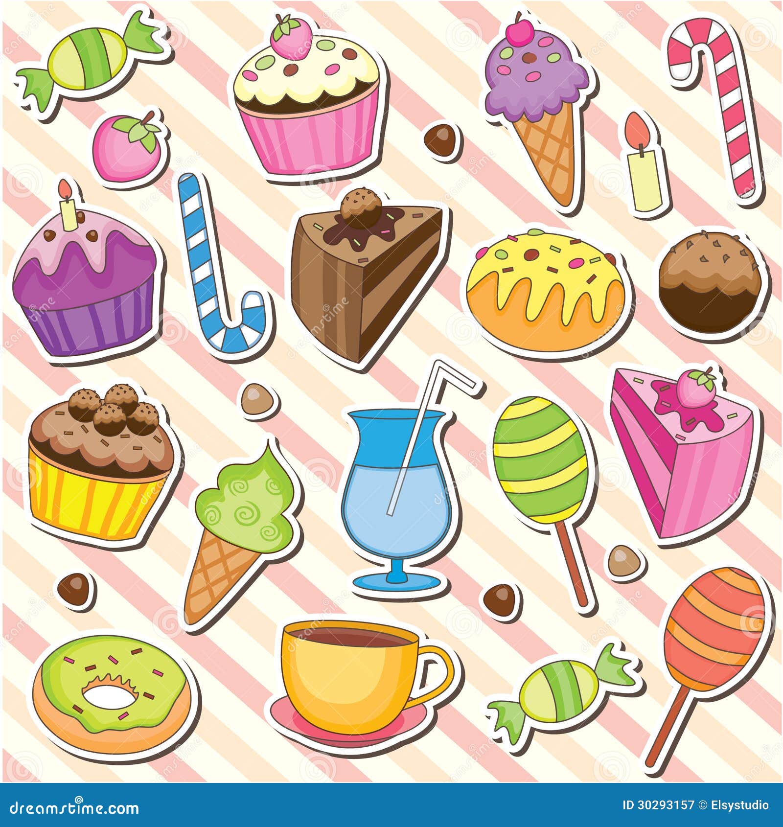 Cute Sweet Dessert Clip Art Stock Vector Illustration of celebration