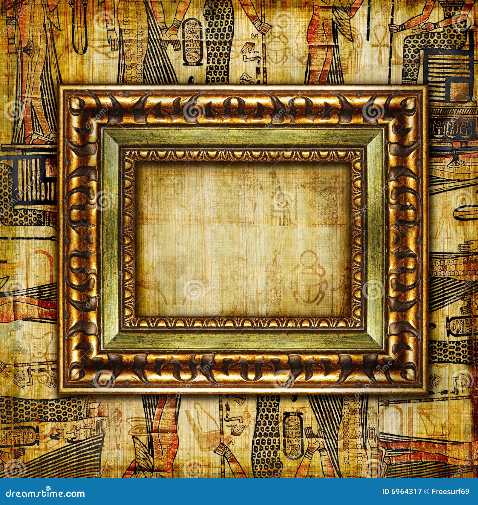 Ägyptische Kunst. Weinlesehintergrund in der ägyptischen Art