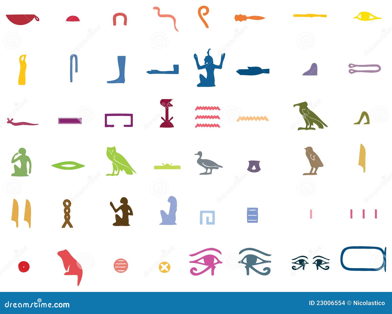 Ägyptisches Alphabet stock abbildung. Illustration von leuchte - 23006554