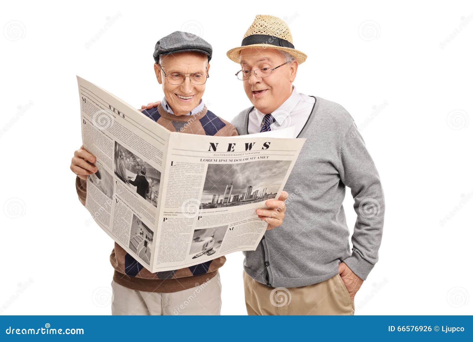 Ältere Herren Wwo, Die Eine Zeitung Lesen Stockfoto - Bild von zeitung