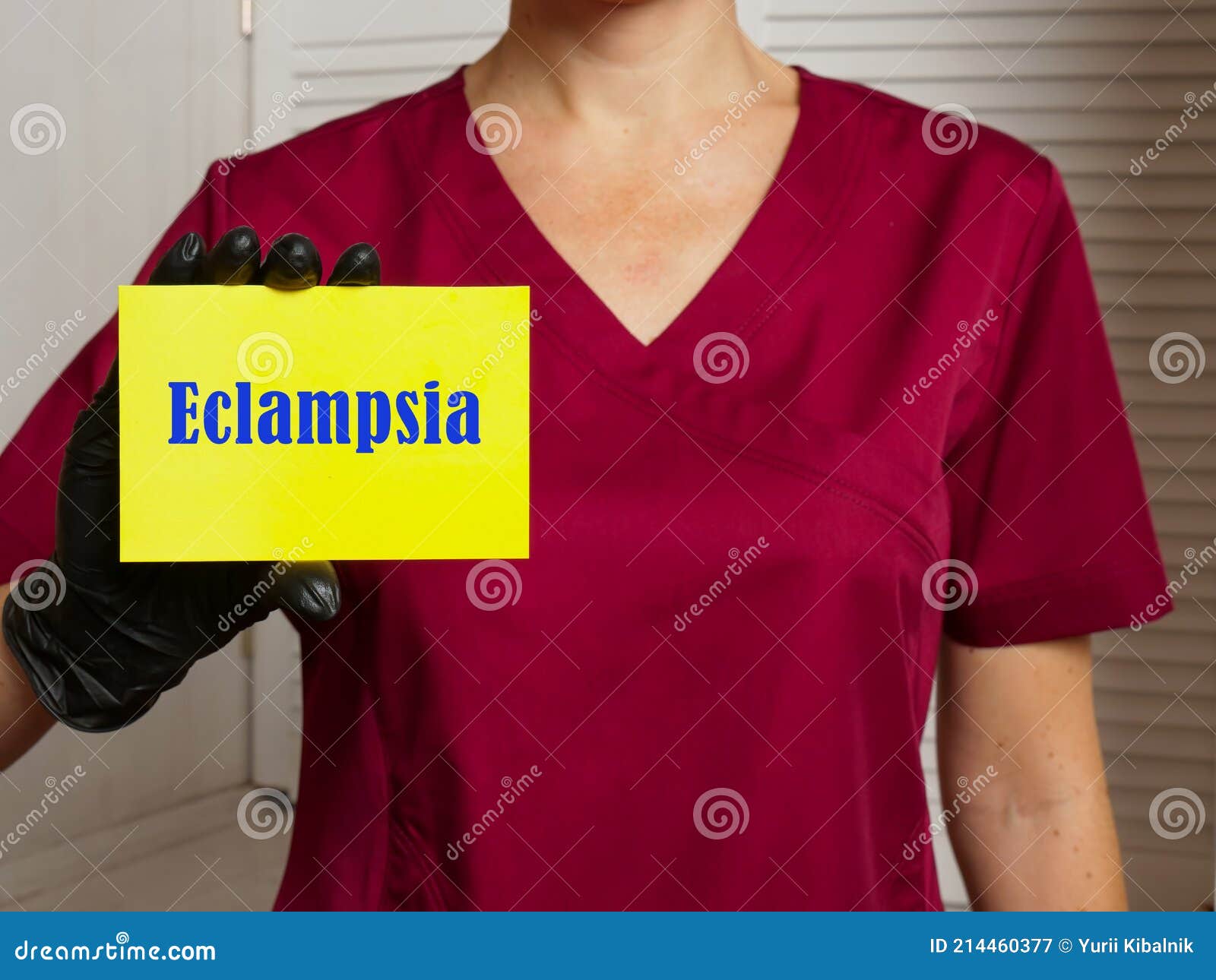 Ärzte Konzept, Das Eclampsia Mit Anzeichen Auf Der Seite Stockbild