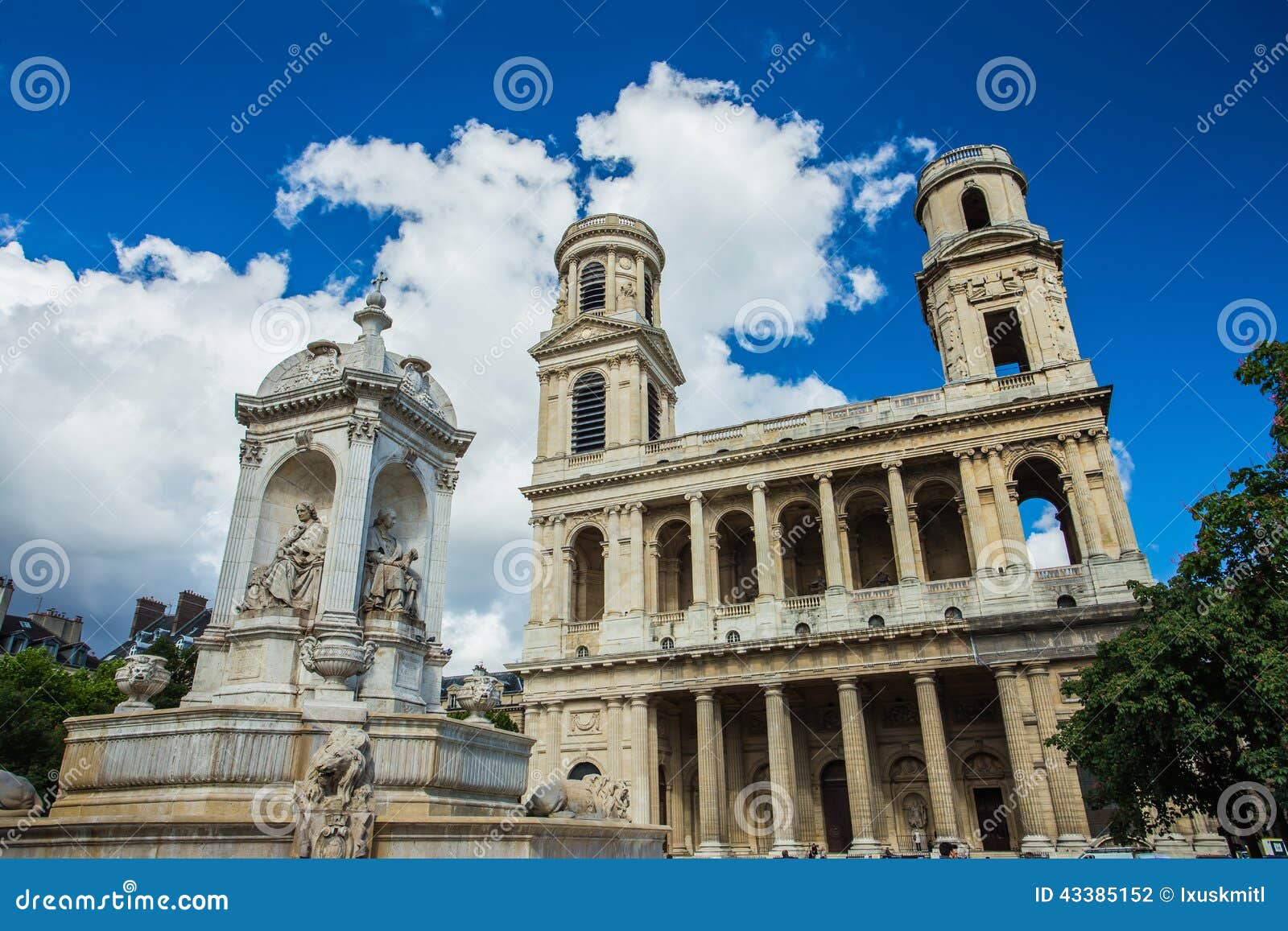 Église De Saint Sulpice à Paris, France Photo stock Image du bleu, architecture 43385152