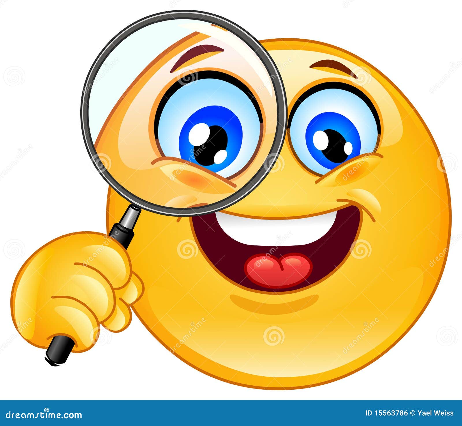 Émoticône de loupe illustration de vecteur. Illustration du expression
