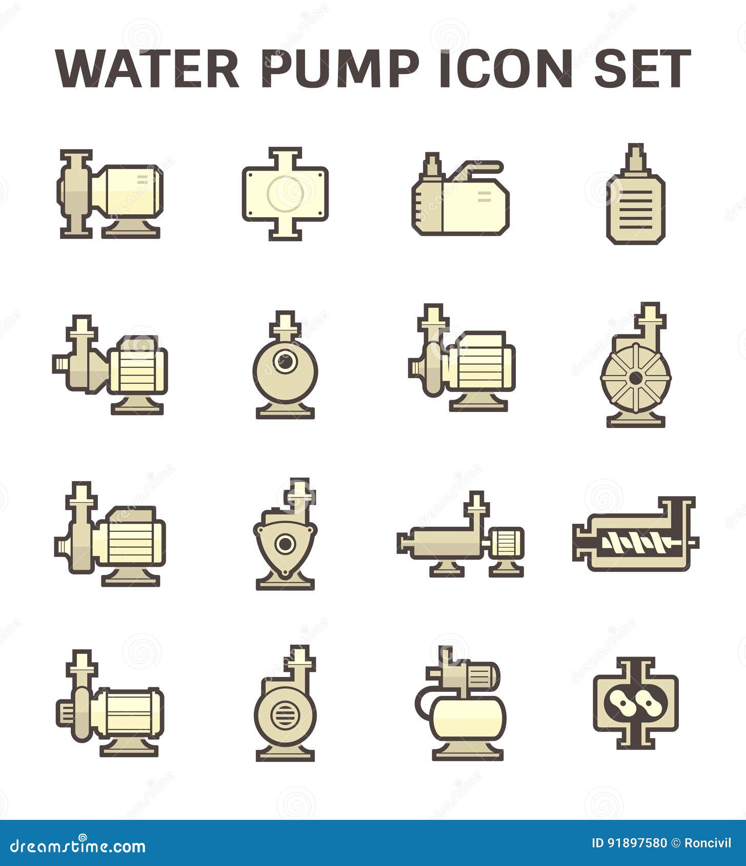 Ícone da bomba de água ilustração do vetor. Ilustração de água 91897580