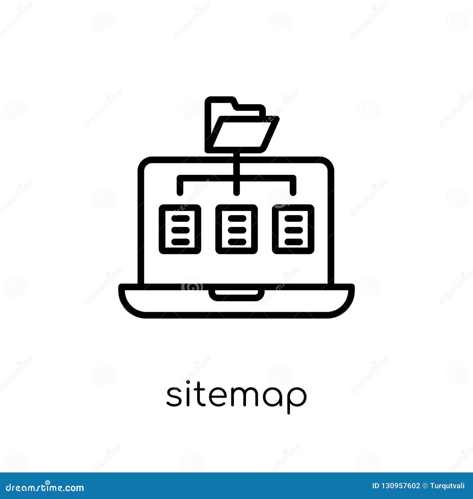 Ícone de Sitemap Ícone linear liso moderno na moda de Sitemap do vetor em w. Ícone de Sitemap Ícone linear liso moderno na moda de Sitemap do vetor no fundo branco da linha fina coleção de programação, ilustração editável do vetor do curso do esboço