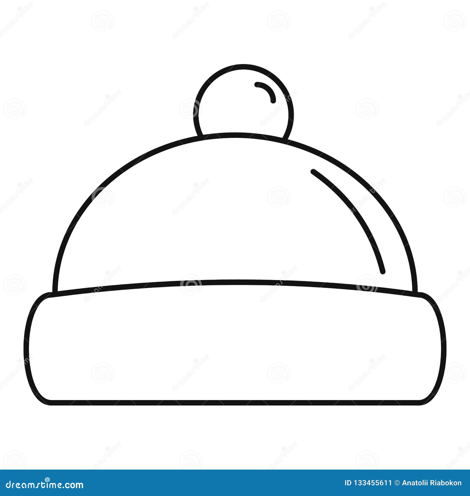 Ícone Do Chapéu Do Beanie, Estilo Do Esboço Ilustração do Vetor